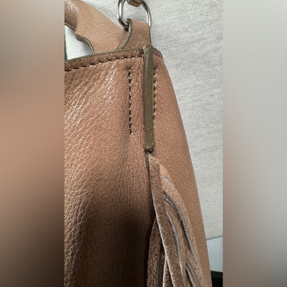Tosca Blu FRINGED Big Nude Leather Satchel/Removable Crossbody Strap & Pouch - Picture 12 of 12